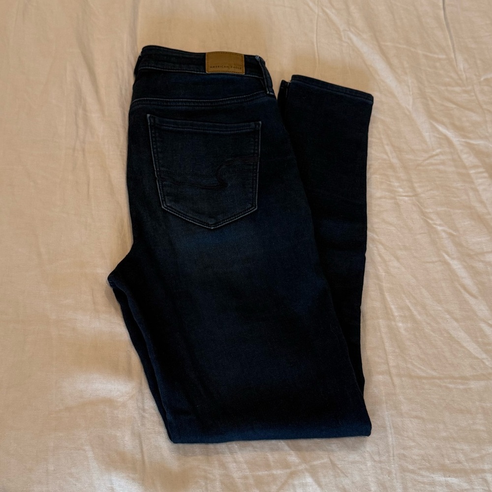 American Eagle Outfitters Dark Blue Super High-Rise Skinny Jeggings